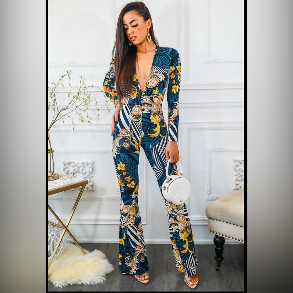 - Floral Print Jumpsuit